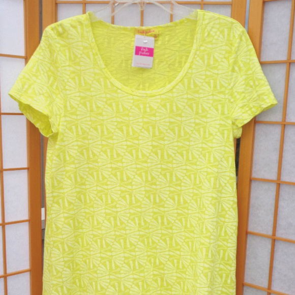 FRESH PRODUCE Sasha T tunic Lemondrop Yellow Asymmetrical Hem - Picture 1 of 6
